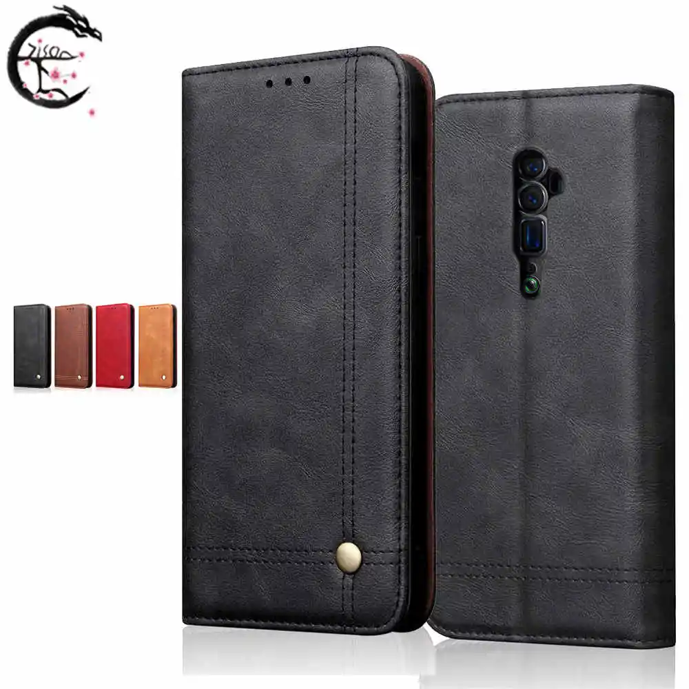 

Flip Cover For OPPO Reno CPH1917 Leather Case Reno 10X Zoom CPH1919 Phone Cases Wallet Holder Shell Reno10X Card Slots Casing