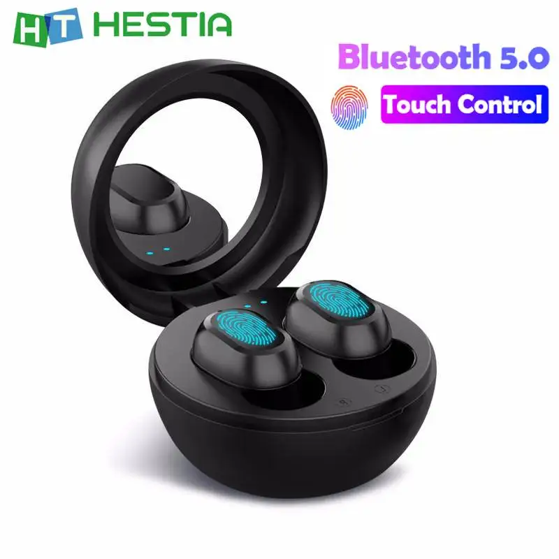 LB-10 TWS беспроводные наушники Bluetooth 5,0 с функцией распознавания отпечатков пальцев и шумоподавления водонепроницаемые 6D стерео музыкальные гарнитуры с зеркалом