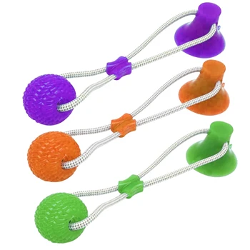 

Multifunction Pet Molar Bite Toy Chew Resistant Suction Cup Style Dog Ball Toy TP899