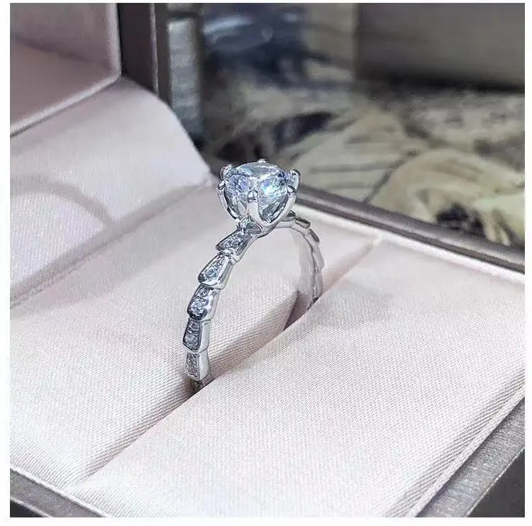 D-COLOR Муассанит Обручальные кольца для женщин 0.8ct 1ct карат муассанит женские кольца с сертификатом GRA