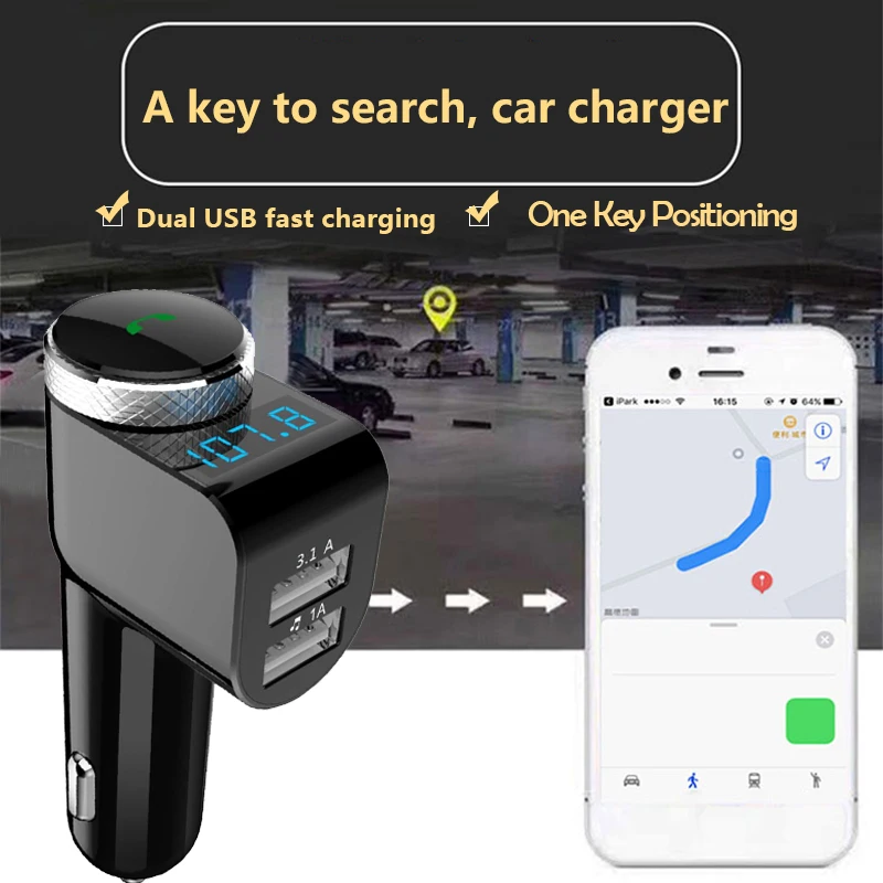JINSERTA автомобильный отслеживающий Bluetooth fm-передатчик громкой связи комплект Автомобильный MP3-плеер 3.1A двойное зарядное устройство поддержка позиционирования автомобиля