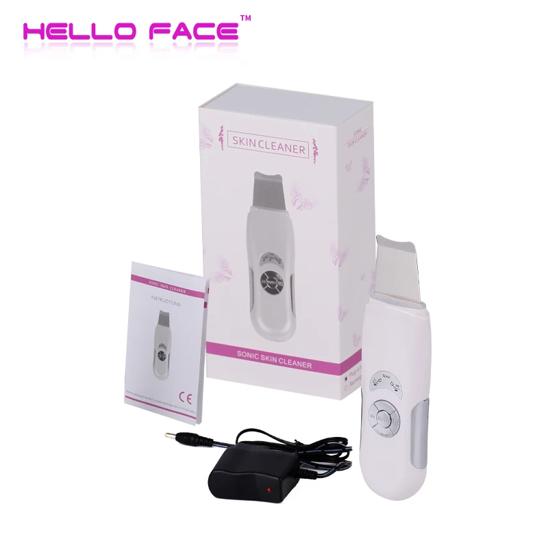 

HELLO FACE Ultrasonic Face Skin Scrubber Cleanser Facial Lifting Therapy Peeling SPA Deep Cleasing Machine