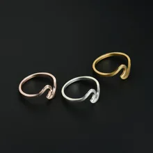 Fashion Simple Rings Jewelry Wave Wedding Ring For Women Jewelry Accessories Rose Gold Gold Engagement Anello ondulato