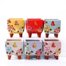 Керамический цветочный горшок керамическая плантатор и горшок синие плантаторы суккулентная плантатор