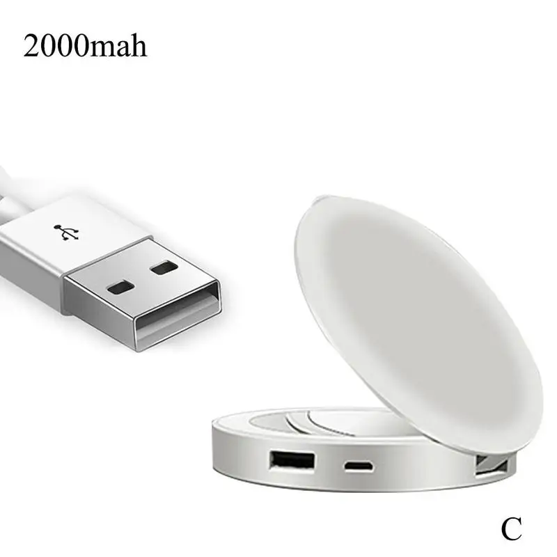 Модный мини-светодиодный портативный макияж складной подарок зеркало USB источник питания 3 цвета портативный двухсторонний макияж зеркало лампа зарядка - Цвет: White