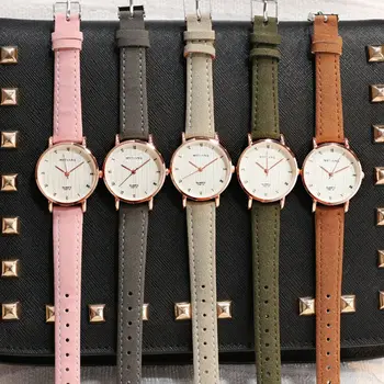 

Exquisite simple style women watches luxury fashion quartz wristwatches woman clock Leather Strap Quartz Student Watch 2020