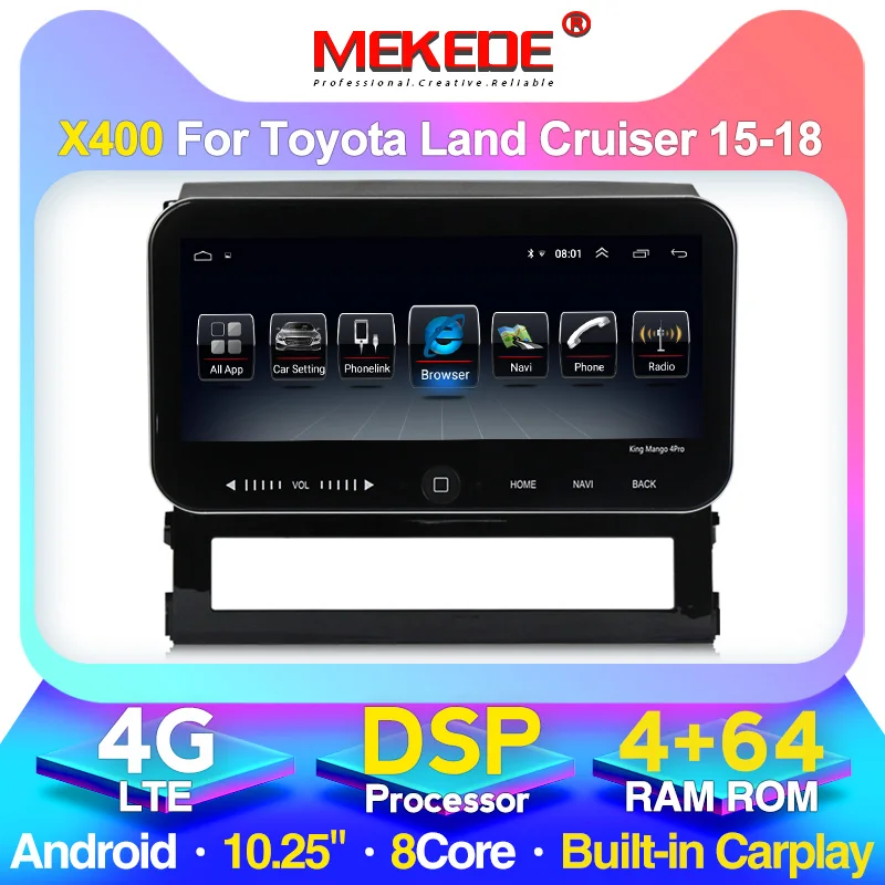 10 25 ''экран Авто Радио мультимедийный плеер для Toyota Land Cruiser 11 200 2015-2018 android DSP