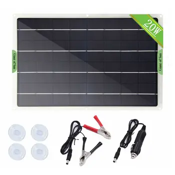 

20W Dual USB Solar-Panel Charging Portable IP65 Waterproof Surface Mounting for Car Boat Camping Travel Outdoor