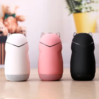 

Hands Free Call Gift Wireless Cartoon Cat With LED Light Mini Portable Bluetooth Speaker USB Rechargeable Travel Heavy Subwoofer