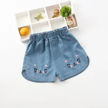 Прямые продажи от производителя; Новинка 1181 года; летние джинсовые шорты с вышивкой для девочек; 19