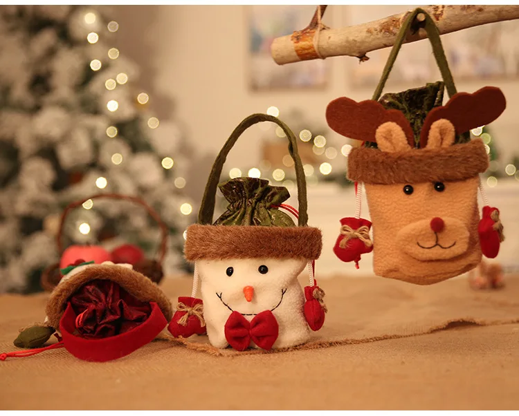 Новые рождественские украшения, Рождественская сумка для яблока, детская праздничная подарочная сумка для конфет, рождественские сумки для яблока