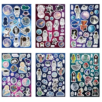 

The Story of Space Laser Color Stickers Set Cool Galaxy Planet Explore Sticker Diary Decoration Home DIY Art Kids Gift F6843