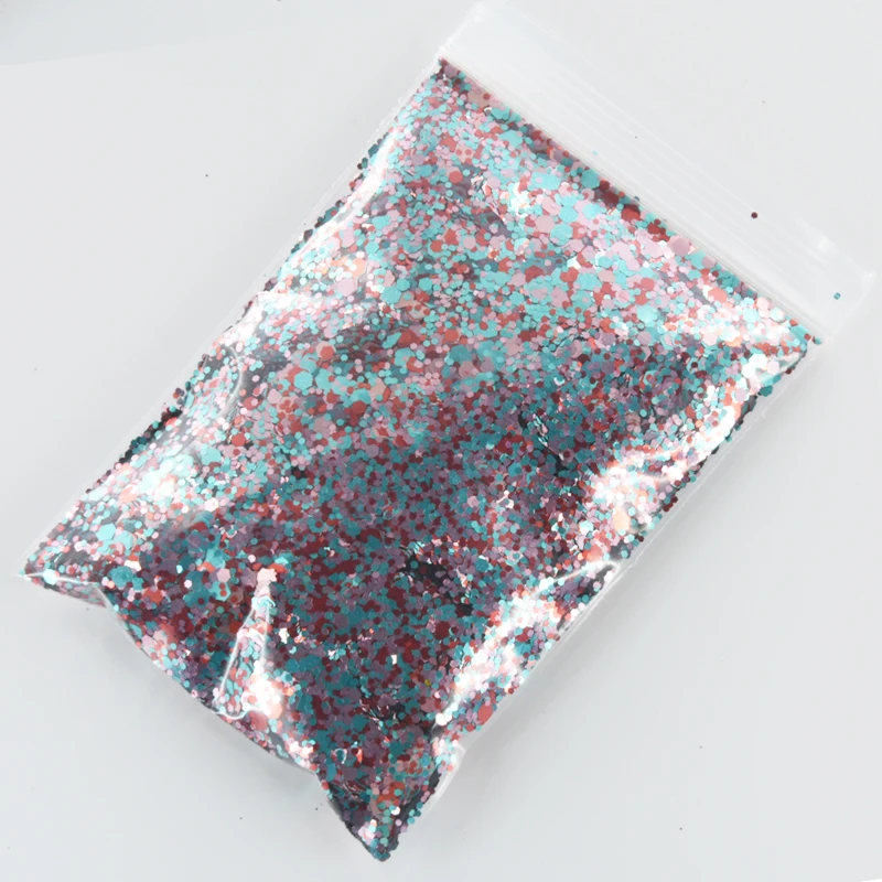 Color15-50g Голографический массивный/тонкий микс свободный блеск-50 грамм 1 мешок-блеск-дизайн ногтей Блеск-смесь Блеск-стакан блеск-MD11(1-30 - Цвет: Color15-50g