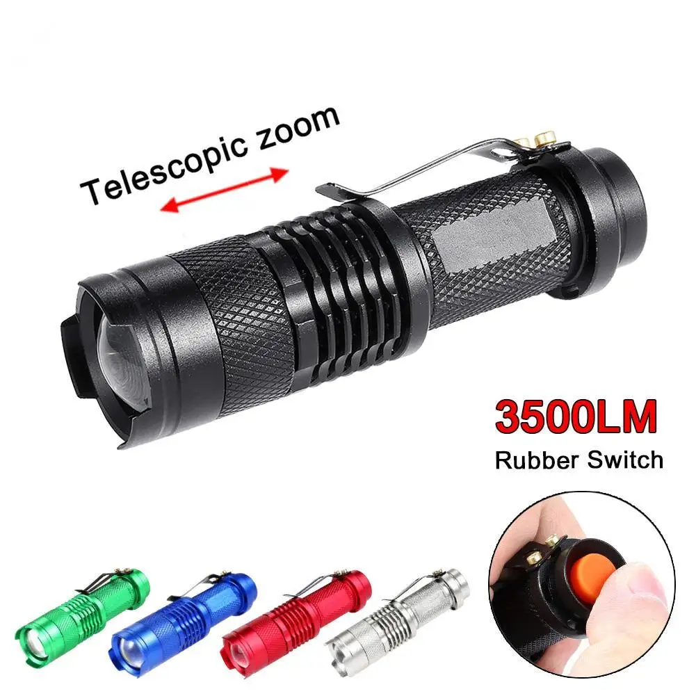 

Mini Powerful LED Flashlights Waterproof Torch Light 3500lm Q5 AA/14500 3 Modes Zoom LED Flashlight For Outdoor sports