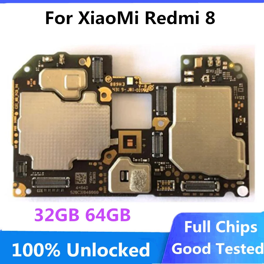 Оригинальная материнская плата для Xiaomi RedMi 8 64 ГБ разблокированная логическая