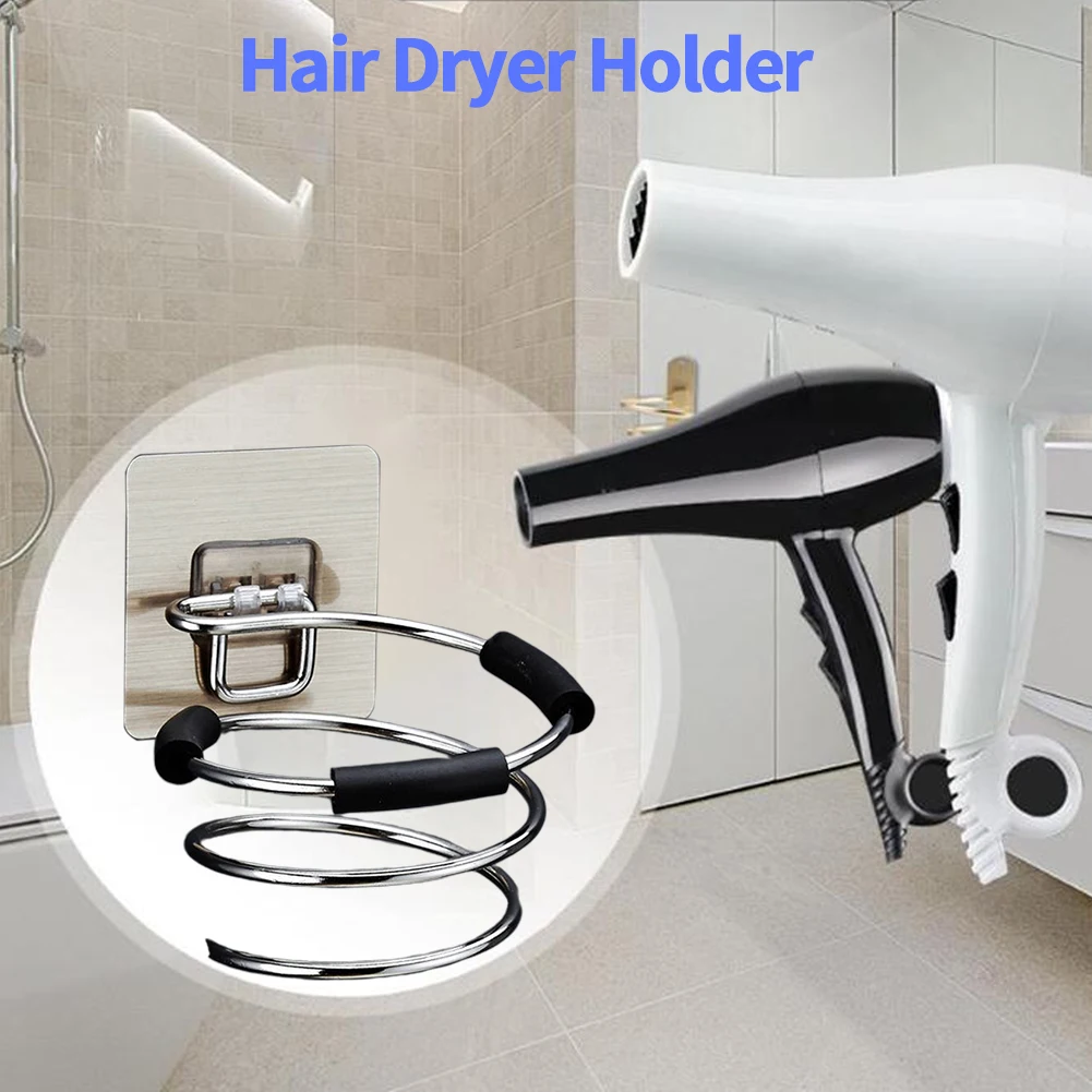 Прочная полка для ванной из нержавеющей стали держатель для фена спиральная Экономия пространства настенное крепление Простая установка отель водонепроницаемый домашний салон