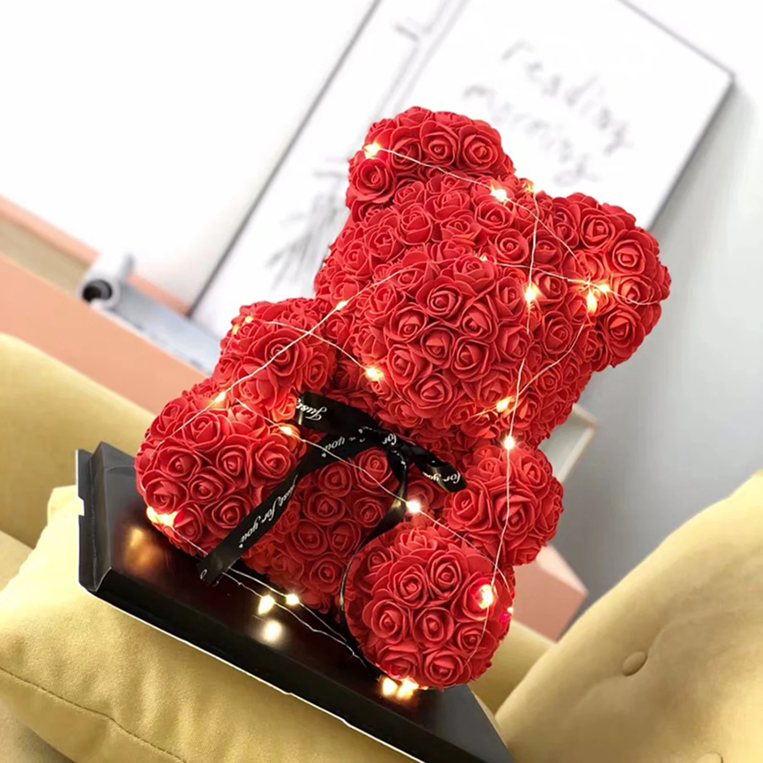 25cm/40cm Teddy Rose Bear Valentine's Day Artificial Flower Rose of Bear Christmas Decoration for Mother Girlfriend Rose Gifts