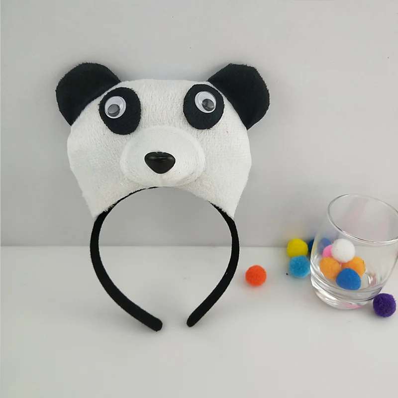 Ассорти животное ухо оголовье Кролик молоко панда ободок для волос Детские аксессуары для волос взрослые Косплей головные уборы вечерние подарок - Цвет: 3D panda