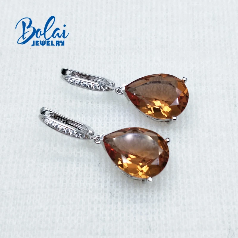 Bolaijewelry, изменение цвета, зултанит, серебро 925 пробы, большая груша, серьги, изготовленные драгоценным камнем, хорошее ювелирное изделие для девочек, повседневная одежда