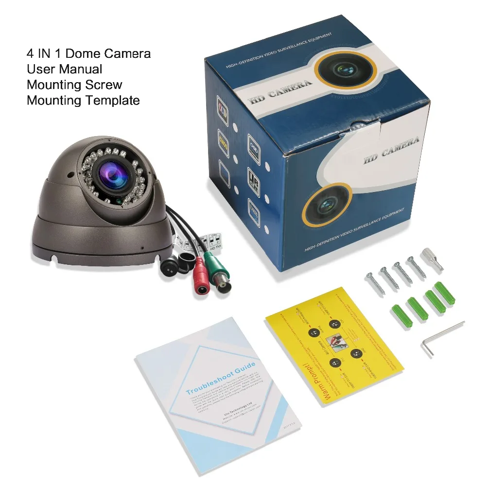 UniLook 2MP 1080P купольная камера безопасности 4в1(TVI/AHD/CVI/CVBS 960 H) 2,8 мм-12 мм варифокальный объектив Eyeball Cam IR 30 м AZ-AC3222B