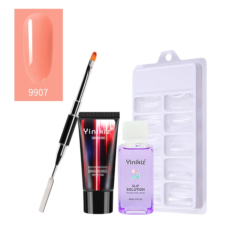 Yinikiz Pink White Clear Crystal AcrylicPoly Extension Nail Gel Quick Enhancement UV LED 8 Colors | Красота и здоровье