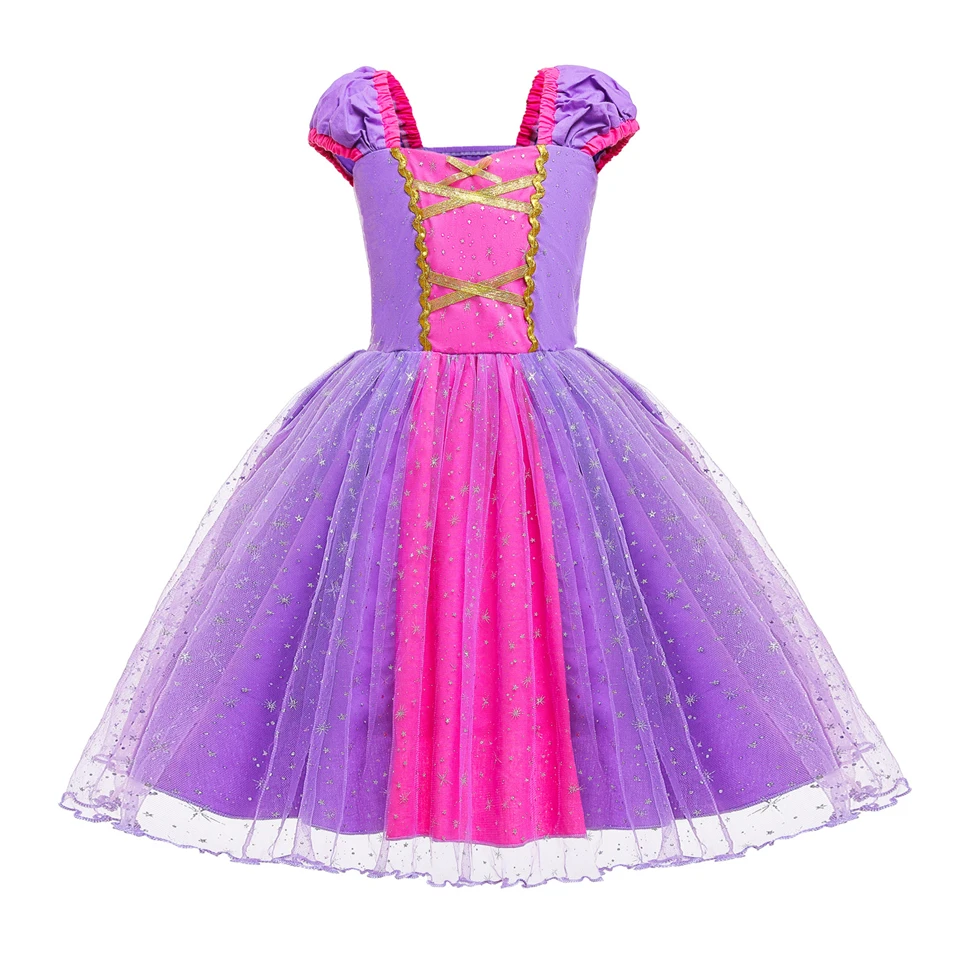 Для малышей, для девочек в стиле Рапунцель платье Рождество год костюм принцессы для младенцев вечерние платье-пачка фиолетового цвета для девочек 1 для детей 2, 3, 4, 5, 6 лет