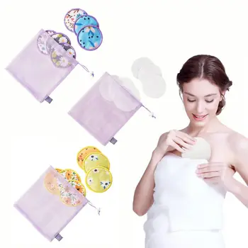 

Super Absorbency Bamboo Nursing Pads Mum Use with Laundry Bag Waterproof Washable Feeding Pad Reusable Breast Pads