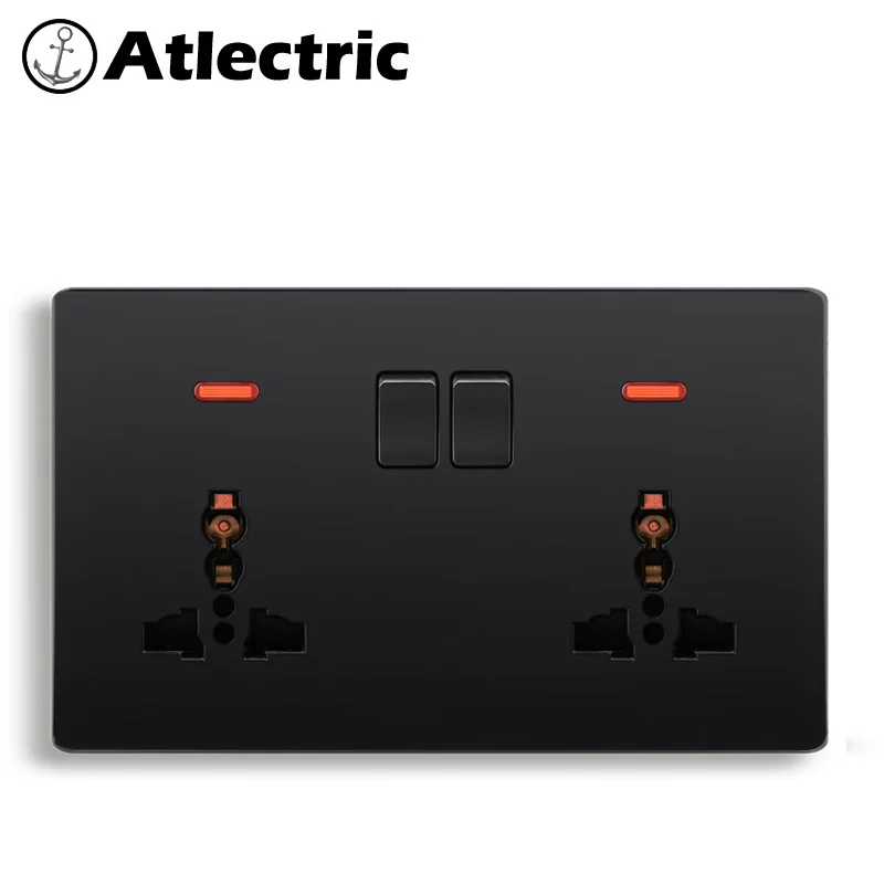 

Atlectric Universal Standard Plug 3 Hole 5 Hole Socket Power Wall Home Electrical Outlet Socket With Switch 146mm*86mm