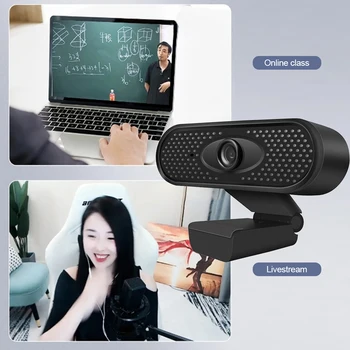 

1080P HD Webcam Camera USB Web Camera Clip-On Webcams Video Conference with Microphone for Laptop Computer Home
