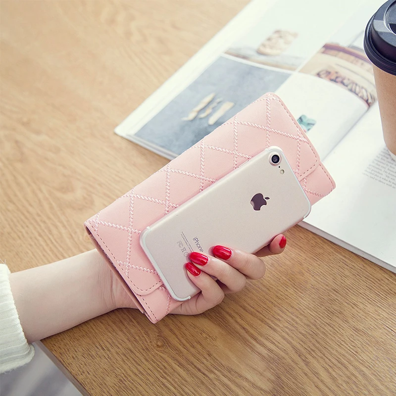 Женские кошельки с длинным карманом для монет на молнии женские модный клатч