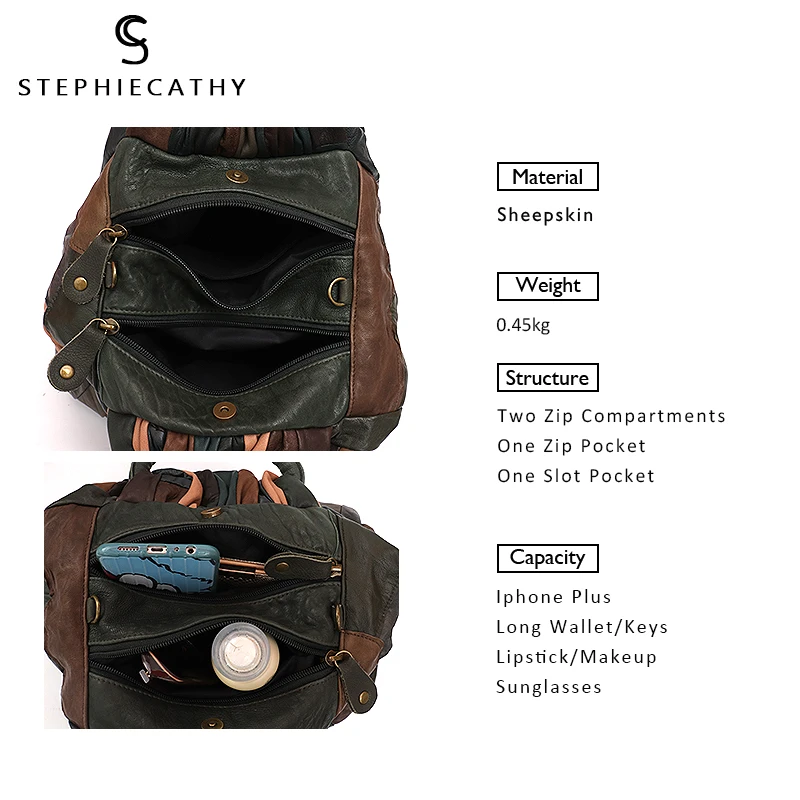SC брендовая сумка в стиле ретро, женская сумка из овчины с верхней ручкой, женская кожаная винтажная кожаная сумка-мешок в стиле пэчворк, женская сумка-мессенджер