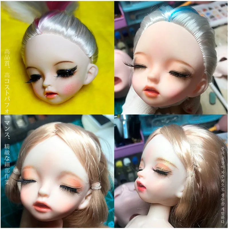 28 см 1/6 спящие глаза BJD куклы белая кожа куклы, игрушки DIY для детей голый ребенок без макияжа голова элемент тела