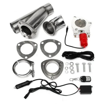 

2.5" Car Electric Exhaust Downpipe Exhaust Tips Cutout E-Cut Out Dual-Valve Controller Remote Kit