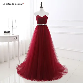 

plus burgundy bridesmaid dresses new tulle beaded Backless beach wedding party gown tailing maid of honor dresses for weddings