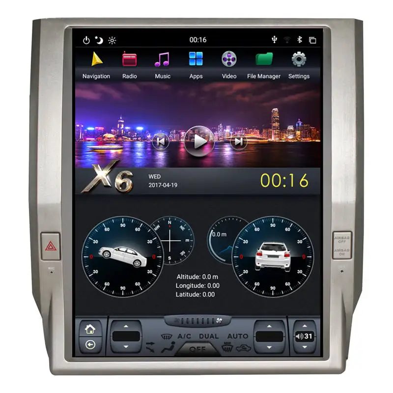 12," Tesla Android стерео радио аудио DVD gps навигация головное устройство Sat Nav для Toyota Tundra - Цвет: 6-Core