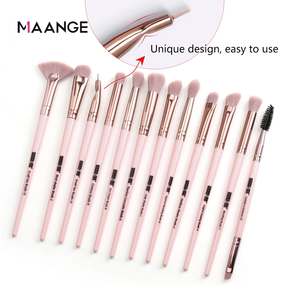 Кисти для макияжа MAANGE Pro 6/12 шт. набор кистей глаз с косметической сумкой из