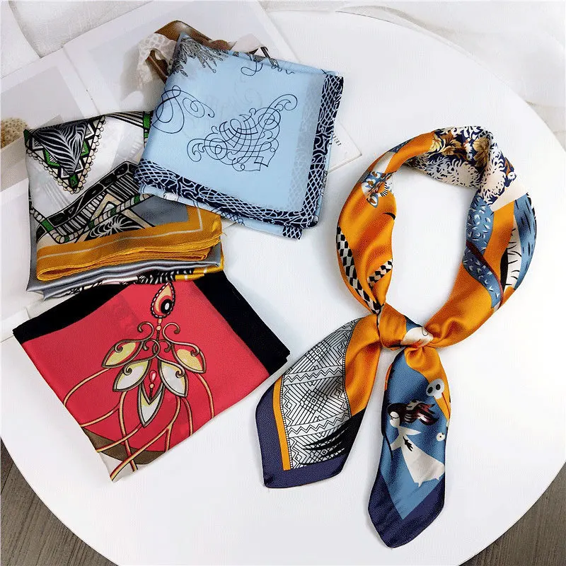 

square scarf lady South Korea East Gate summer versatile art scarf Vintage Scarf ins small silk scarf spring and Autumn