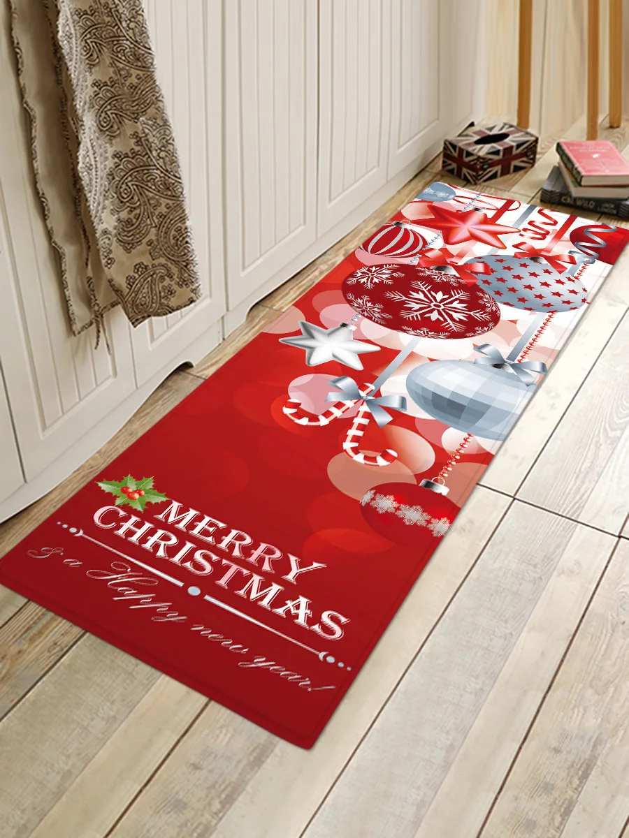 S m X XL 3D Рождественский Санта-Клаус Противоскользящий коврик для кухонной комнаты фланелевый коврик для ванной комнаты - Цвет: type 5