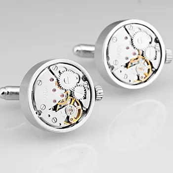 

Free shipping Cufflinks Movement design rose gold plating mechanical watch cufflinks