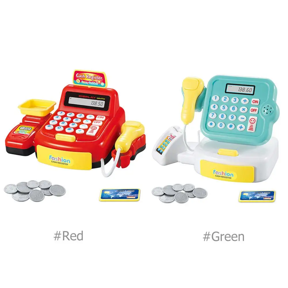 

Mini Simulated Supermarket Checkout Counter Role Cashier Cash Register Toy Kids Educational Pretend Play Set Toys For Girls Gift