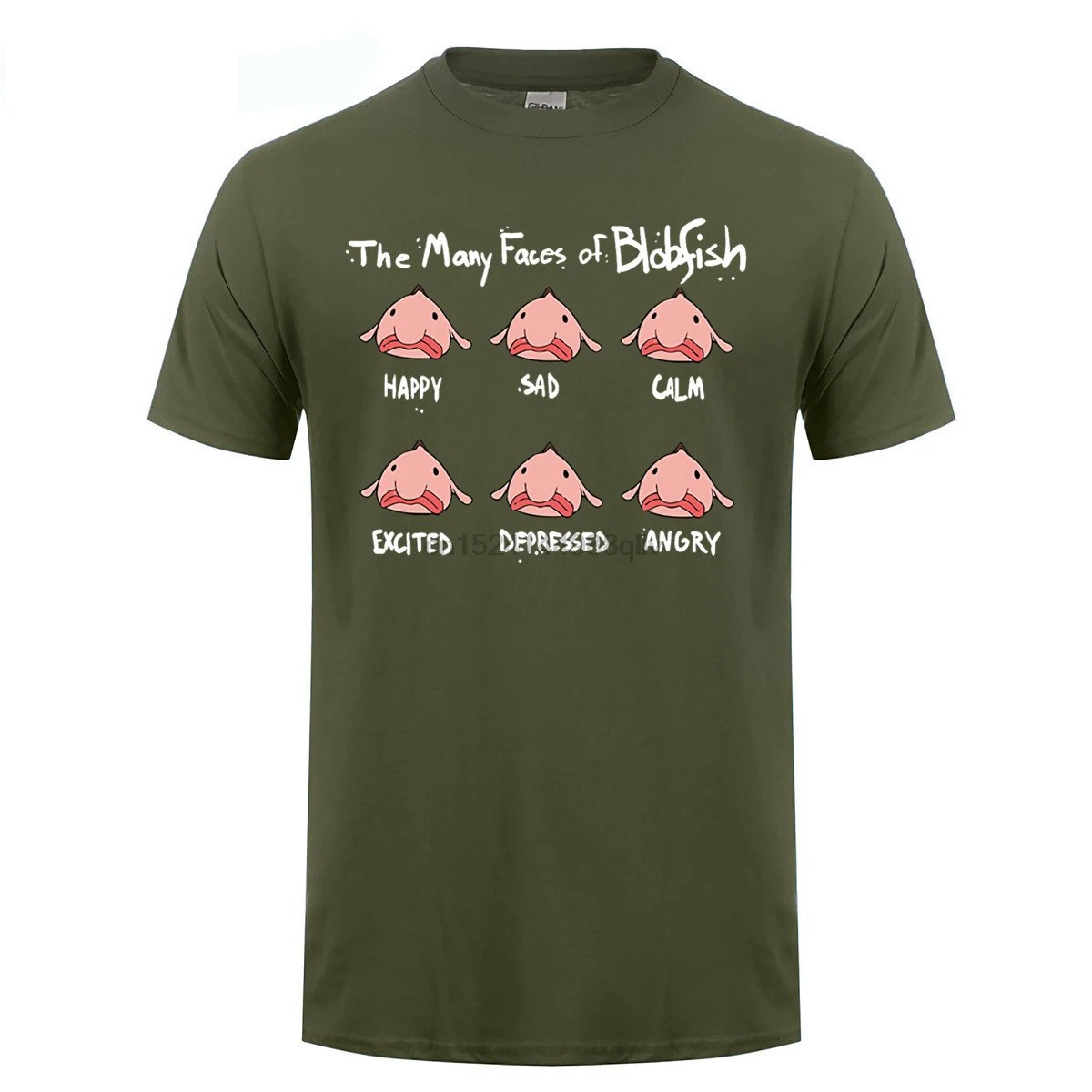 Футболка с надписью «The mall Faces Of Blobfish»