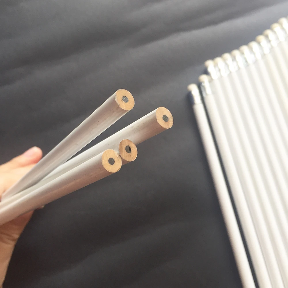 100pcs 나무 연필 HB 흰색 연필 학교 용품 용품 어린이 연필 지우개 귀여운 편지지 아트 드로잉 도매