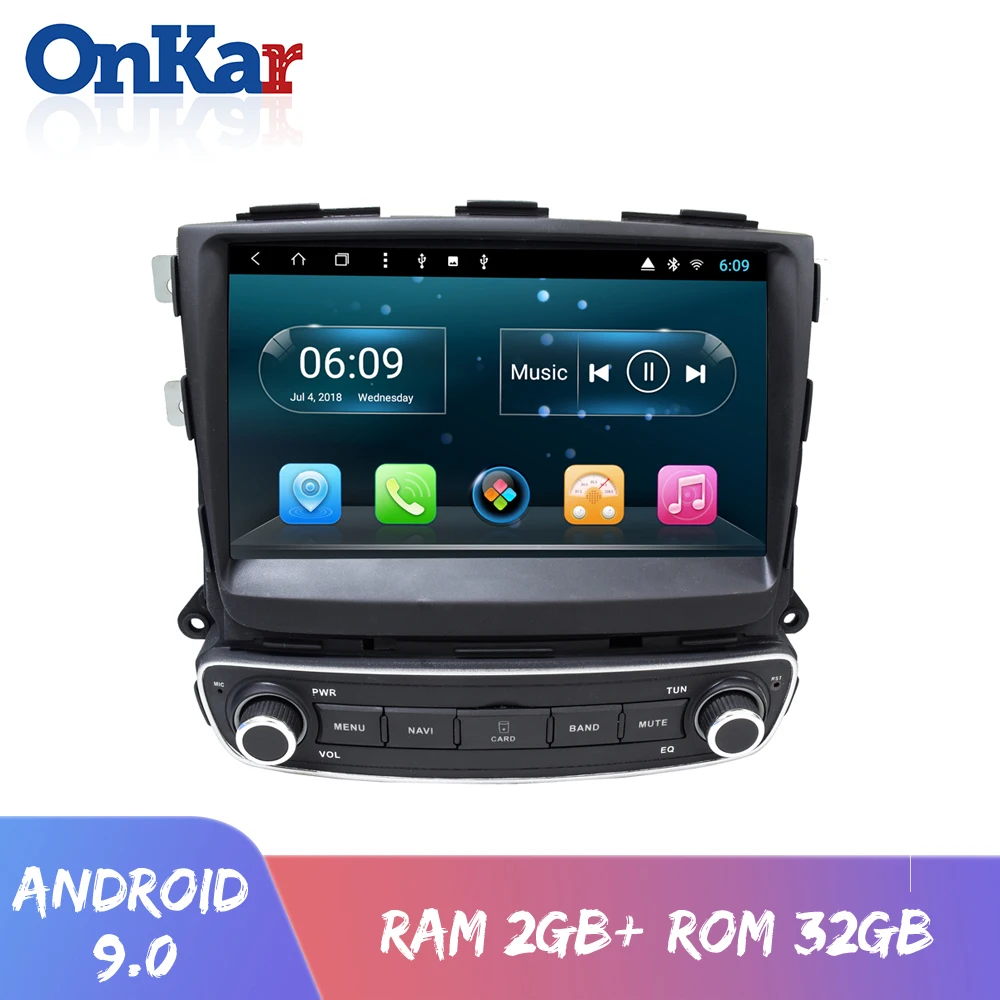 ONKAR 1 Din Android 9,0 Pie Автомобильный gps радио для KIA Sorento 2012 2013 стерео с 9 дюймов ips экран Wifi Bluetooth