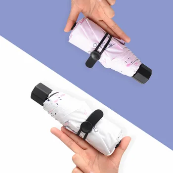 

Automatic Umbrella Lightweight Parasol 3/5 Folding Sun Mini Foldable Umbrella Couple Short Handle Wind Durable Resistant