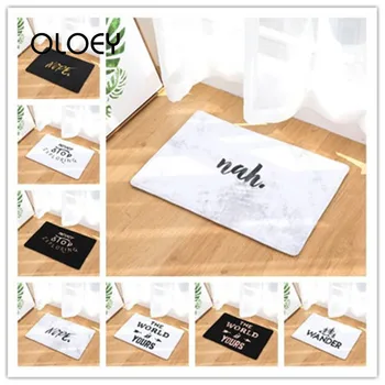 

Personalized English Floor Mat 40 * 60cm Flannel Bathroom Non-slip Soft Carpet Kitchen Living Room Floor Mat Decorative Floor .