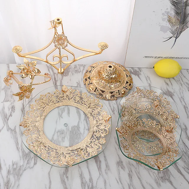 Új, Könnyű Luxus Stílusú Kreatív Családi Nappali Szálloda Teaasztal Kristály Gyümölcslemez Többrétegű Európai Nagykereskedelem - Image 4