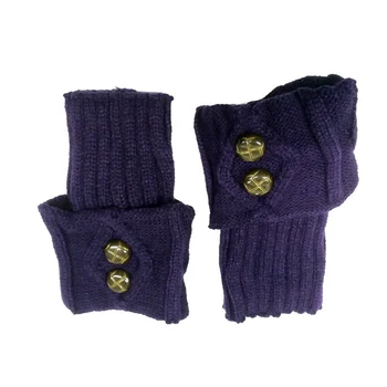 

1pair Knee Short Winter Fashion Adult Boot Ankle Cuffs Crochet Knitting With Button Footless Covers Leg Warmer Protective