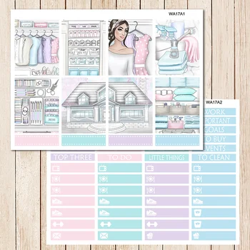

7sheets/pack House wardrobe Weekly Label Decorative Sticker DIY Planner Diary Scrapbooking Album Stickers