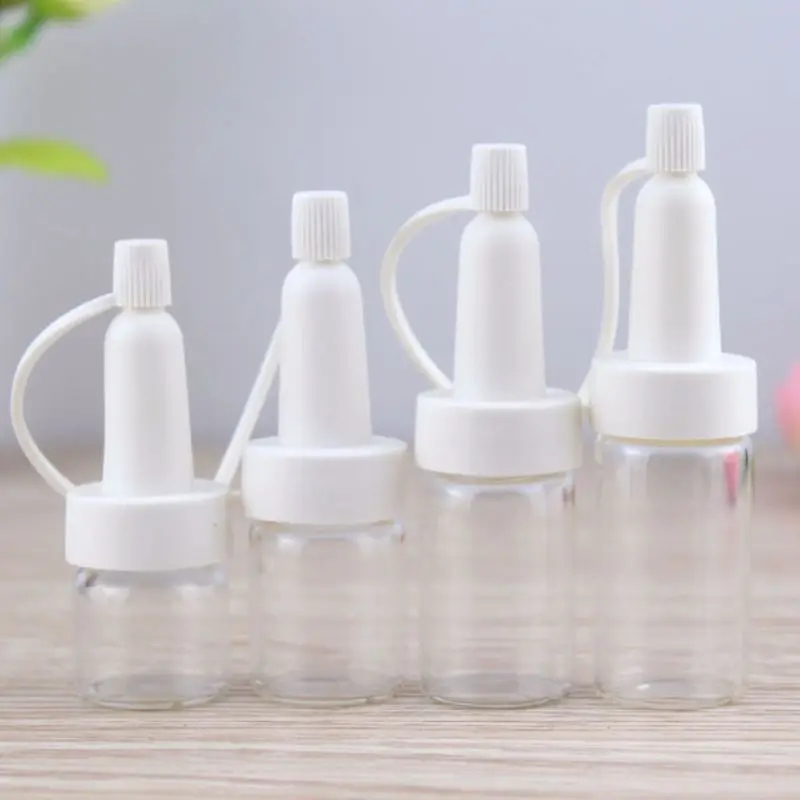 

3/5/10/15ML Refillable Portable Clear Empty Glass Powder Bottle Vials Cosmetics Essential Oil Sample Container With Trumpet Head