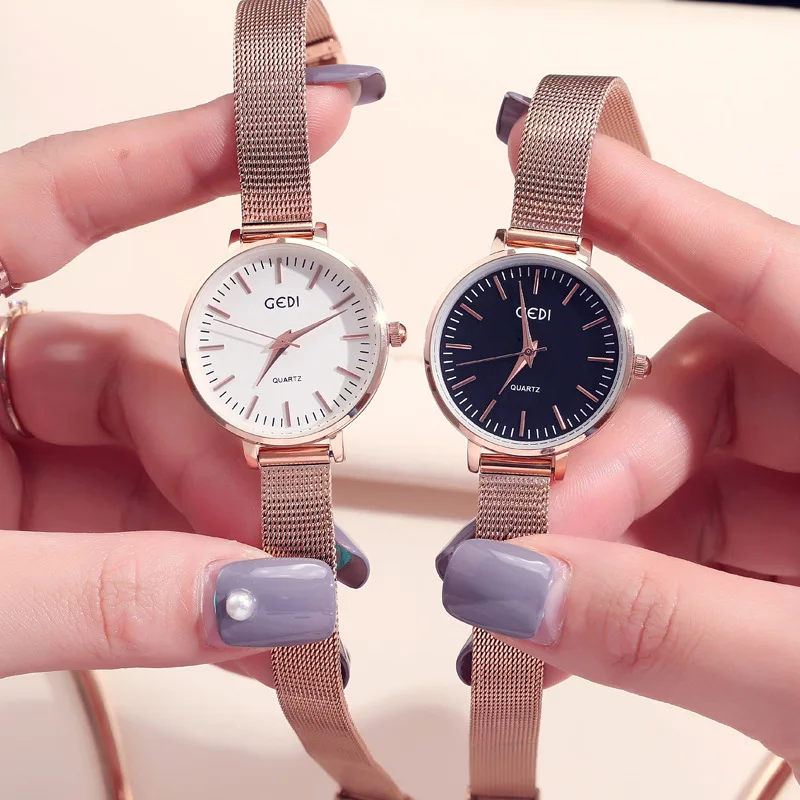 

Goldie New Products Trend of Fashion Ladies' Elegant Fine Chain Watch Casual Simple Dial Mesh Chain Table